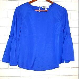 Kontrol Royal‎ blue bell sleeve blouse Size Medium